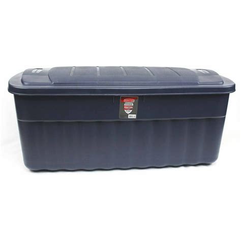 rubbermaid roughneck jumbo storage box 50 gal dark indigo metallic|rubbermaid roughneck storage bin.